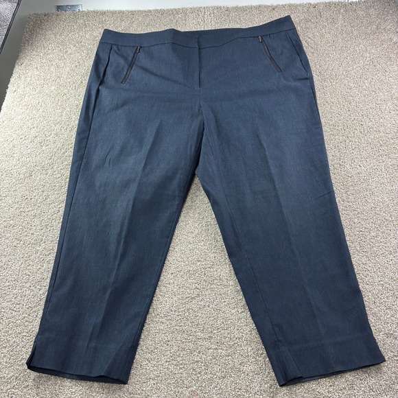 Lane‎ Bryan Womens Pants Size 28W Blue Zip Pocket Cropped Casual Stretch Career - Picture 3 of 8
